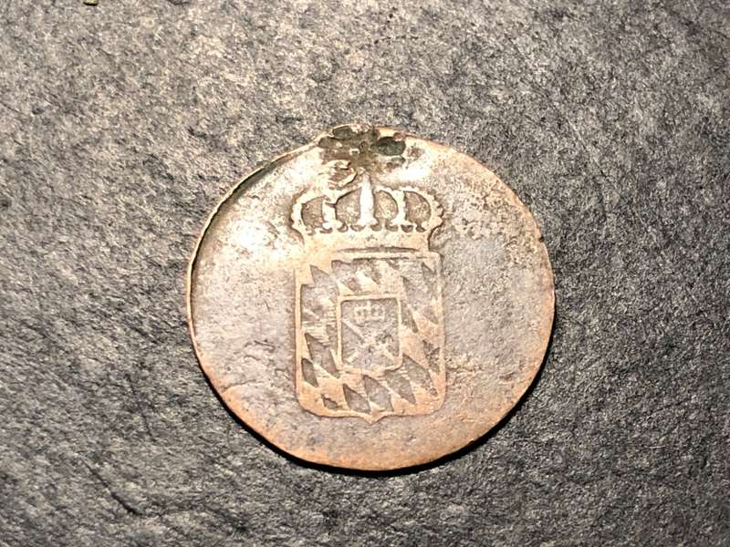 Very old 1810 Bavarian (German states) 1 pfenning coin - As per photo