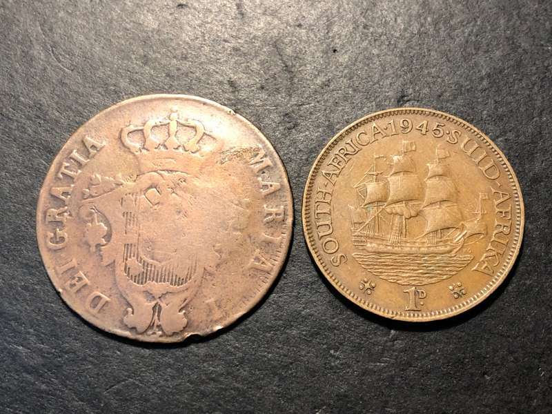Rare 1796 Portuguese 20 Reis large Crown-sized copper coin - Queen Mary I