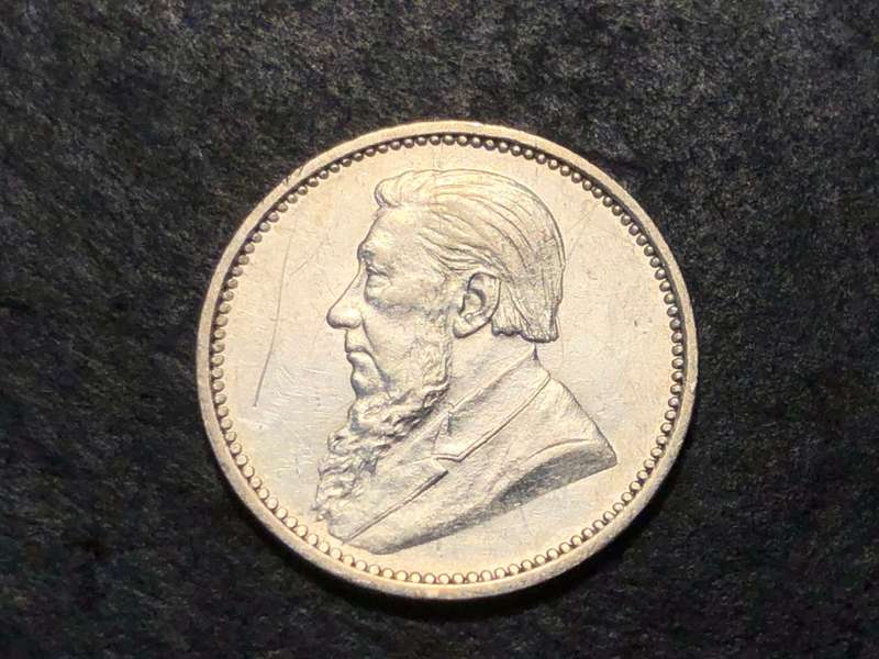 Very Nice 1892 ZAR Kruger Silver 3 pence (tickey) coin - Slightly scratched