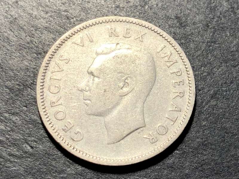 Scarcer 1946 Union of South Africa 1 shilling silver coin