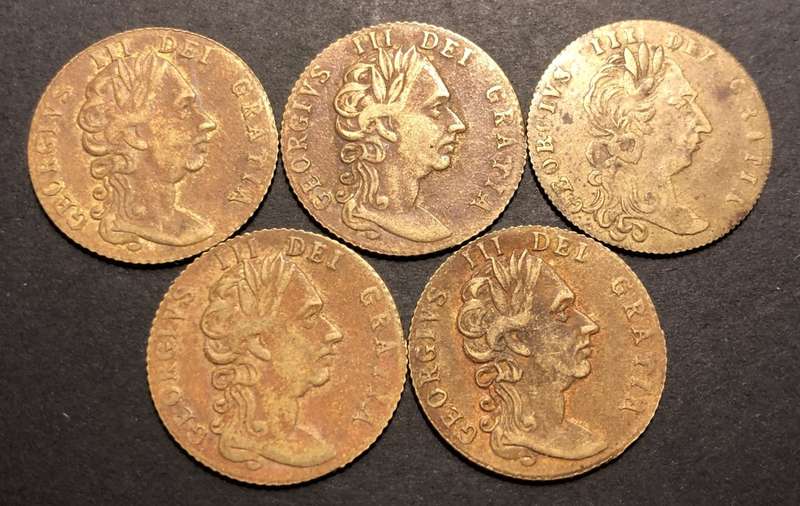 Old 1788 1/2 guinea gambling tokens - Price Per Coin