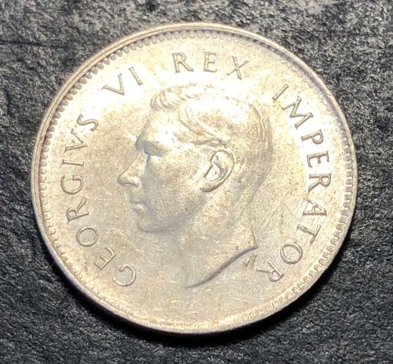 Silver 1941 Union of South Africa 3 pence (tickey) coin