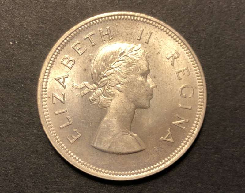Brilliant AU+/UNC 1953 SA Union Silver 2 1/2 Shilling coin