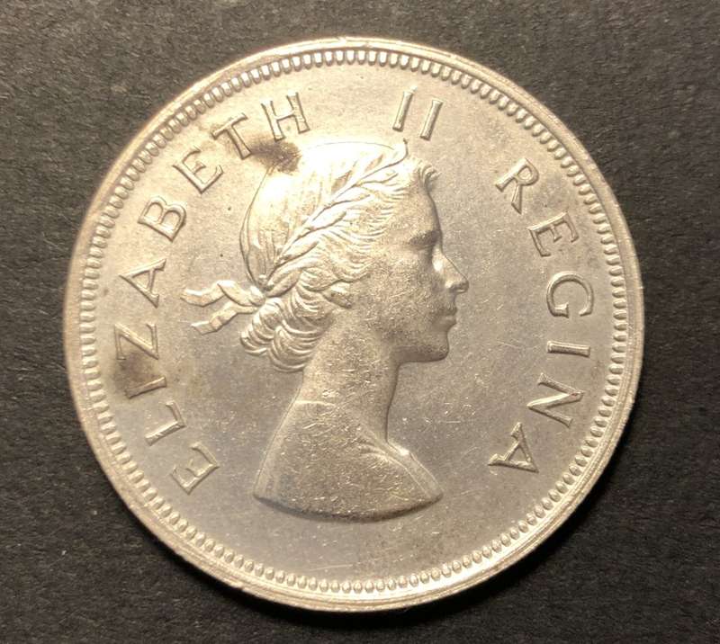 Brilliant AU+/UNC 1954 SA Union Silver 2 1/2 Shilling coin