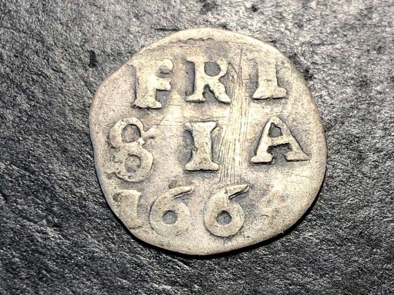 Very scarce 1664 Province of Friesland (Netherlands) Silver 2 stuivers coin