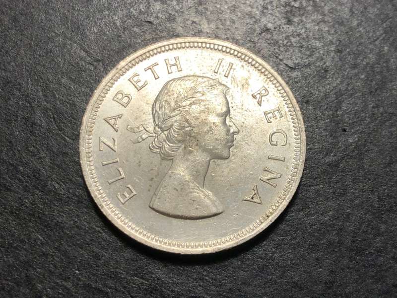 Uncirculated 1955 Union of South Africa 2/6- silver coin