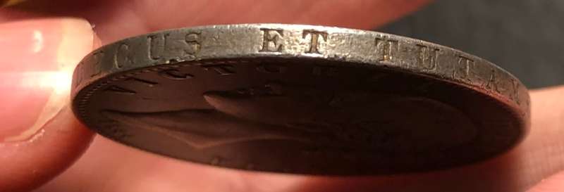 Scarce 1844 British Silver 5 shillings (crown) coin - Queen Victoria