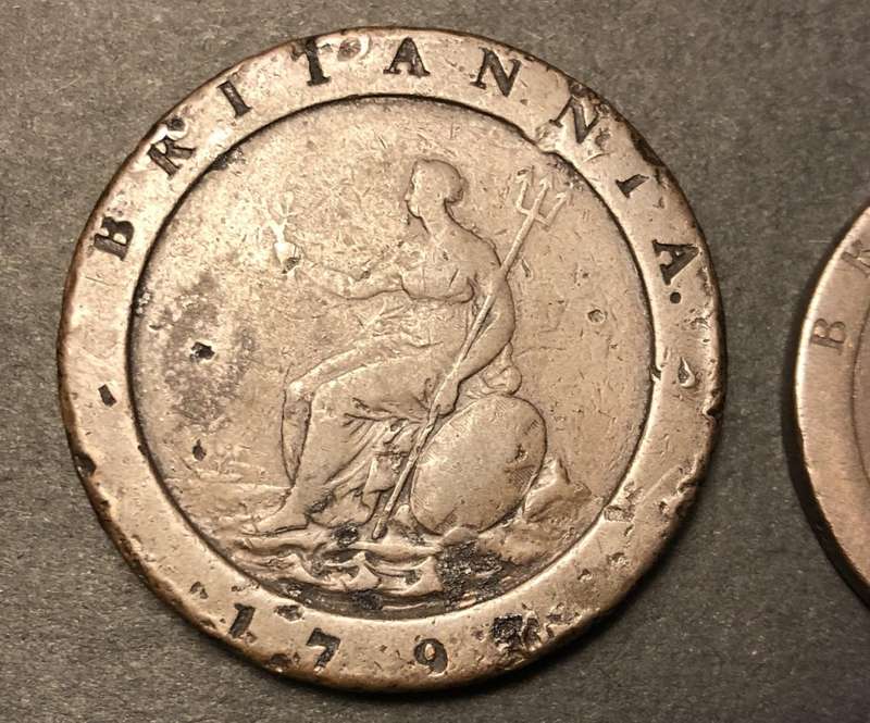 Rare 1797 Copper Cartwheel 1 & 2 penny coins - King George III