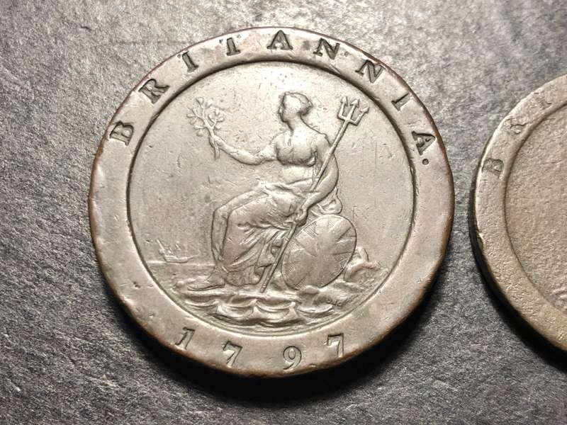 Very Nice set of 1797 Cartwheel copper pennies - 2 penny and 1 penny