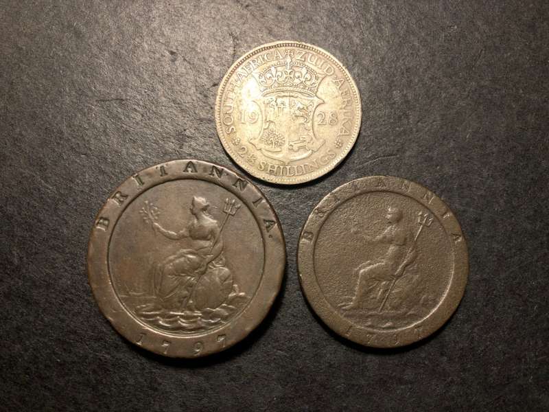 Very Nice set of 1797 Cartwheel copper pennies - 2 penny and 1 penny