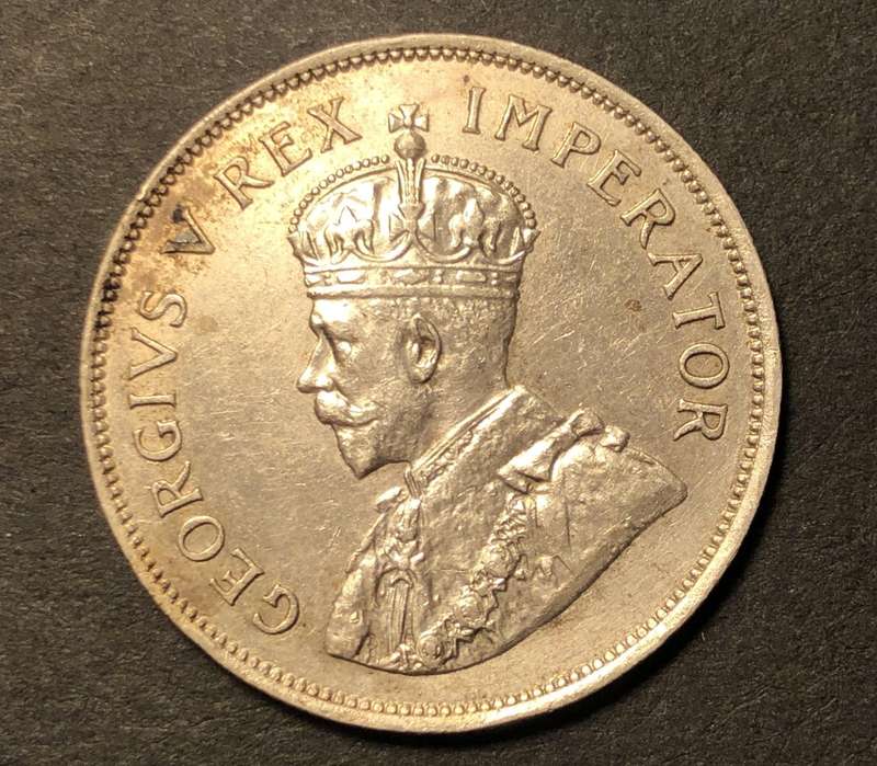 Scarce 1932 SA Union silver 2 ½ shillings (half crown) with great details but unfortunately cleaned