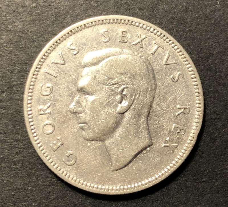 Scarce 1949 SA Union silver 2 shilling (Florin) coin