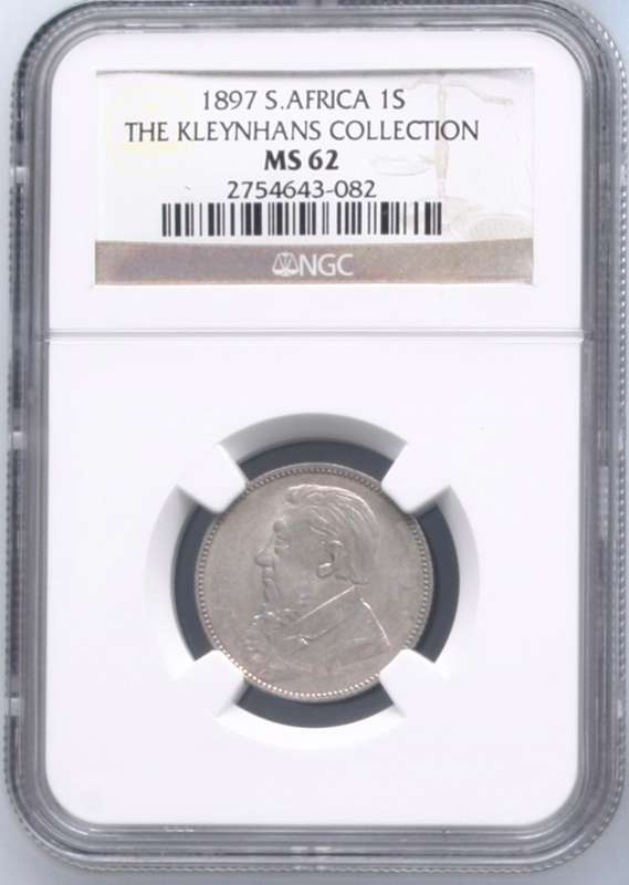 Uncirculated 1897 ZAR silver shilling - NGC graded MS62!