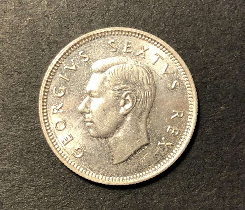 Very nice 1950 SA Union silver shilling coin - Almost Prooflike