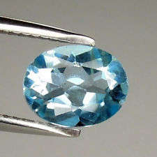 5.08CTS 100% NATURAL GENUINE TOPAZ!BEST PRICE! AQUA BLUE-OVAL SHAPE