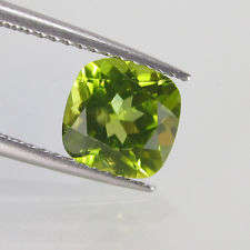 BEST QUALITY!! NATURAL GREEN PERIDOT-CUSHION CUT- 1.43ct