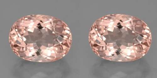 TOP QUALITY OUTSTANDING 1.41 MORGANITE OVAL PAIR SALMON PEACH COLOUR!!