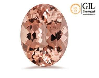 3.0 CARATS *GIL CERTIFIED*TOP CLASS!!EXQUISITE NATURAL MORGANITE VIVID SALMON PEACH OVAL CUT!!