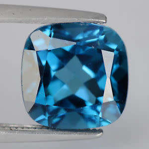 3.56ct OUTSTANDING LONDON BLUE TOPAZ CUSHION SHAPE