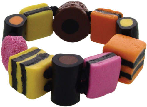 HANDMADE RESIN LICORICE BRACELETSTRETCHABLE  NOT EDIBLE