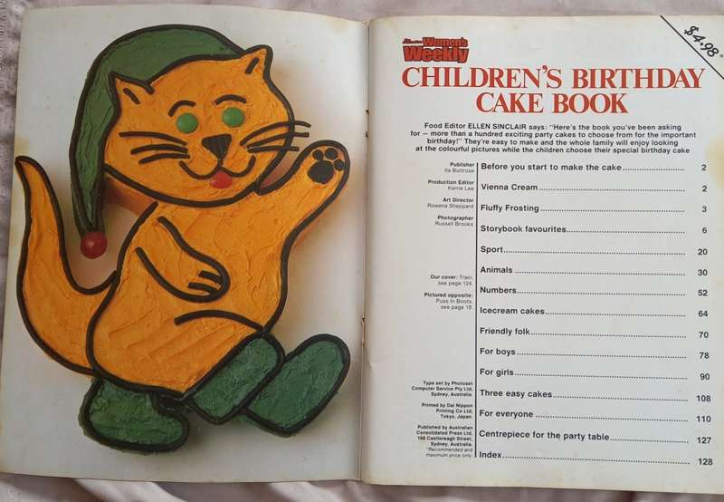 Childrens Birthday Cake Book, Australian Womens Weekly 1980