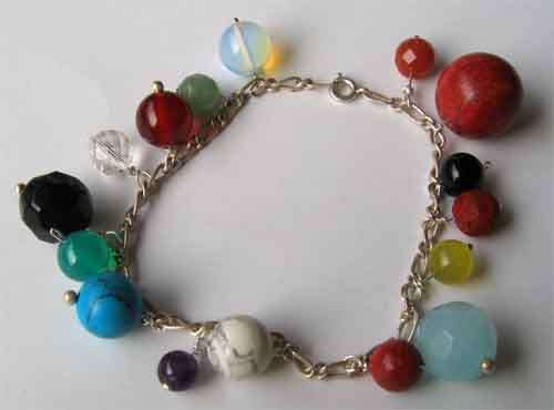 Genuine Gemstones and Sterling Silver  Bracelet