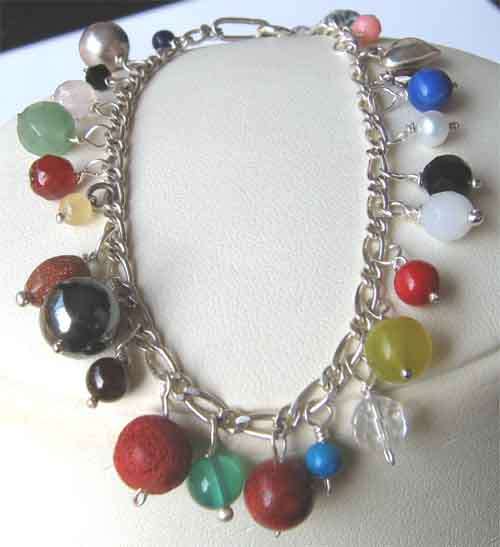 925 Sterling Silver, Genuine - Precious Stones Bracelet
