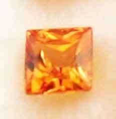 3.50 x 3.50 mm  Princess cut Orange Sapphire 0.31 ct