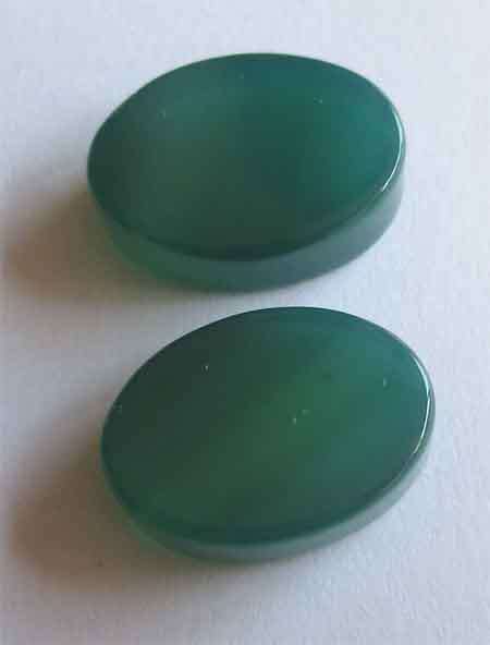 2 Pieces  14.00 x 10.00 mm  Green Agate T.W. 12.66 ct