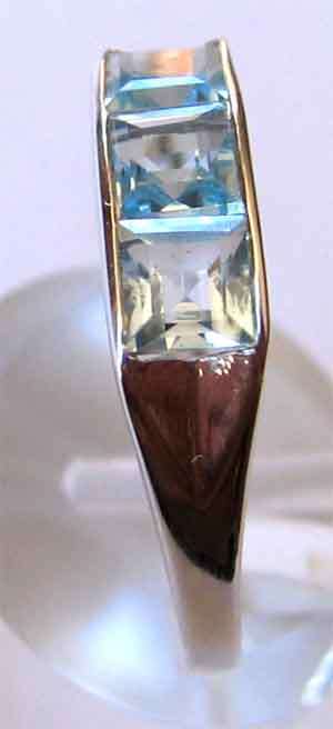 Solid 925 -Sterling Silver and Blue Topaz  Ring.