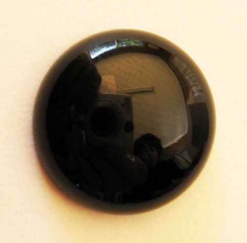 16.00mm Round Cabochon cut Black Onyx, 10.36 ct.