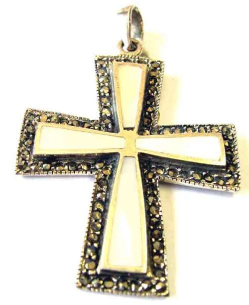 Solid 925 -Sterling Silver  & M.O P.Cross /  Pendant.