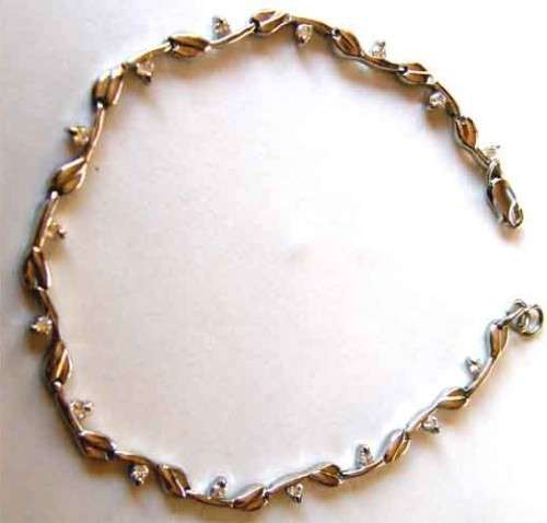 Genuine 925 Sterling Silver and Cubic Zirconia  Bracelet