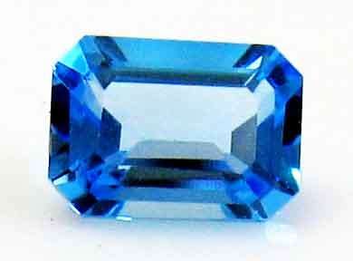 7.00 x 5.00 mm Emerald facet cut Blue Topaz 1.04 ct
