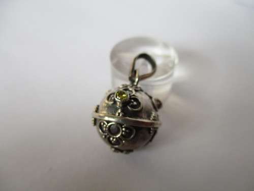 Sterling Silver ,Citrine  Rattle Pendant