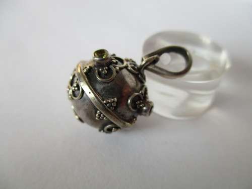 Sterling Silver ,Citrine  Rattle Pendant