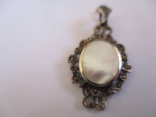 Sterling Silver, Marcasite  and M.O.P.  Pendant