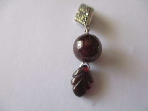 Marcasite Garnets & Sterling Silver Pendant