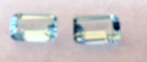 2 piece Aquamarines 5.00 x 3.00 mm Emerald cut T. W 0.51ct