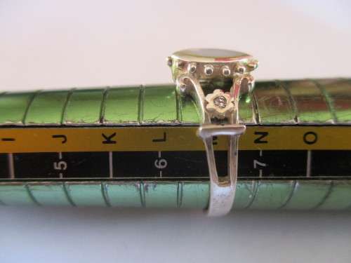 Solid 925 -Sterling Silver, CZ and Mother of pearl  Ring.