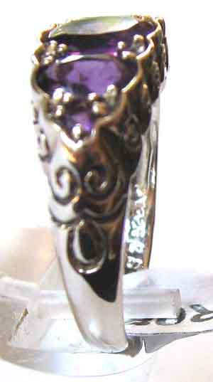Lovely- 925 Sterling Silver and Amethysts  Ring.