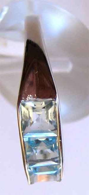 Solid 925 -Sterling Silver and Blue Topaz  Ring.