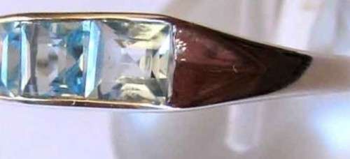 Solid 925 -Sterling Silver and Blue Topaz  Ring.