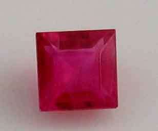 3.00 x 3.00mm Princess cut Ruby .23 ct