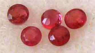 5 Pieces 2.75mm Round  Faceted cut Rubies T. W 0.61 cts