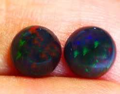 1.15 CT. Beautiful Round cut 6 x 6 mm Multi Color Black Fire Opal