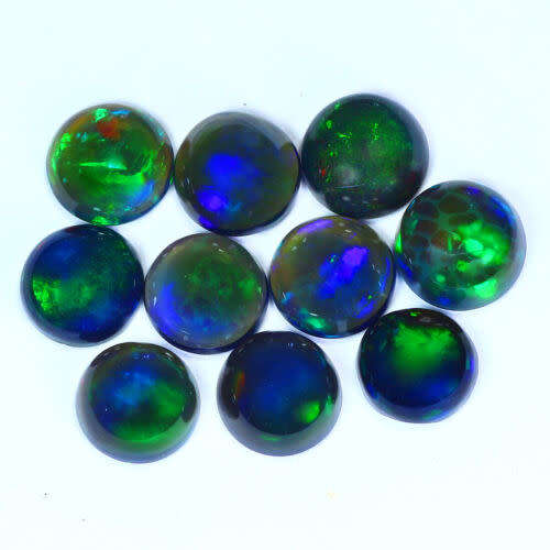 3.24 Ct.Round Cut 5 x 5 mm Multi Colour Play Black Fire Opal