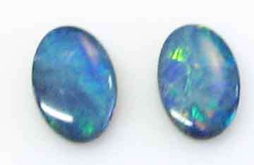 2 Pieces 6.00 x 4.00 mm Oval Genuine Opal doublet T W 0.69ct.