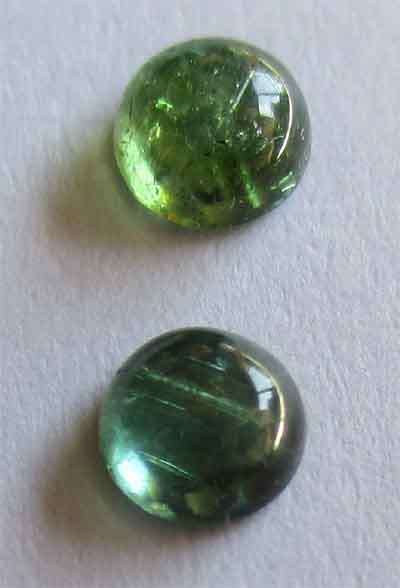 2 piece 4.00mm Round cut Green Tourmaline T. w.0.56