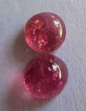 2 piece 4.00mm Round cut Red  Tourmaline T. W.  0.68ct.